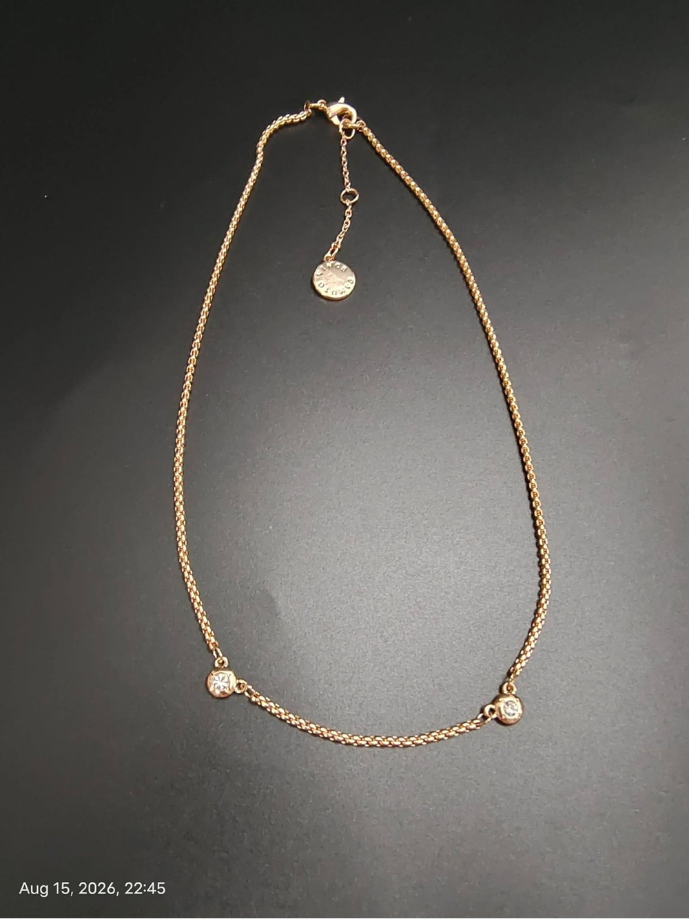 NWOT Vince Comuto Gold-Tone Double Station Necklace with Crystal Accents